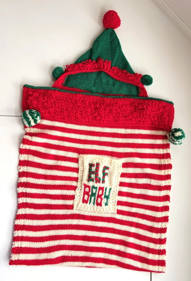 Baby car seat blanket - Christmas Elf baby 0-6 months with hat - Image 1 of 2