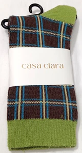 Casa Clara Avery grün karierte Baumwollsocken Einheitsgröße NEU - Bild 1 von 4
