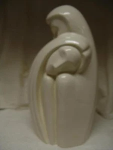 VINTAGE HAEGER ART POTTERY BUST OF LOVERS SCULPTURE 18" WHITE - Picture 1 of 1