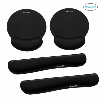 ELZO 2 × Set di Poggiapolso Pad Cuscini in Memory Foam per Mouse e (V8N) - Immagine 1 di 4