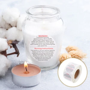 Candle Safety Sticker Decal Symbols Candle Jar Warning Labels - Picture 1 of 12