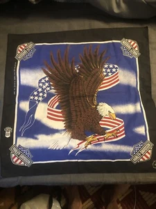Harley Davidson Vintage Bandanna American Flag And Eagle Design - Picture 1 of 5