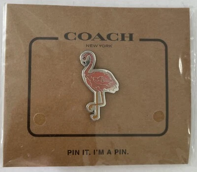 Coach Flamingo Pin Never Used # F30914 - Image 1 of 3
