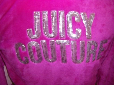 Juicy Couture Plush Robe Pink Juicy Silver Sequin Logo on Back Women's S/M New - Image 1 of 4