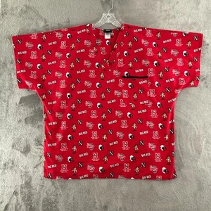Scrub Dudz University of Nebraska Huskers Scrub Top XL Unisex Lil' Red Pocket - Picture 1 of 6