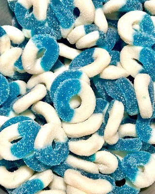 Blue Raspberry Gummy Ring Candy 8oz 1LB 2LB 3LB 4LB 4.5LB Bag Fresh Candy - Image 1 of 4