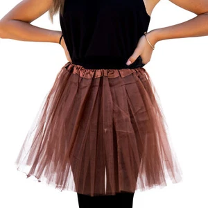 Tutu Tütü Reifrock Tüllrock Damen Rock Braun Fasching Karneval Ballett 60-116 cm - Bild 1 von 1