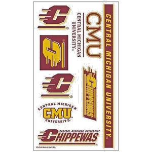 CENTRAL MICHIGAN CHIPPEWAS TEMPORÄRES TATTOO BLATT NCAA WINCRAFT BRANDNEU - Bild 1 von 1