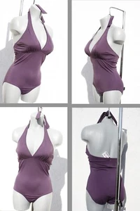 NEU 2023/24 Neckholder Badeanzug (400526) gefüttert Lila gerader Rücken in 40 C - Bild 1 von 11