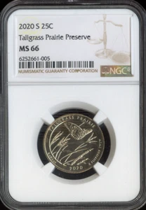 2020-S Tallgrass Prairie Quarter NGC MS66 Auction - Picture 1 of 2