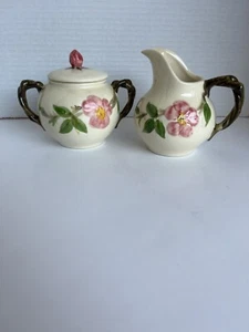Vintage Franziskaner Wüstenrose Milchkännchen Milchdose und Zuckerdose mit Deckel - Bild 1 von 15