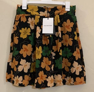 WHO WHAT WEAR Skirt Womens Small Black Floral Sheer Lined - Picture 1 of 11