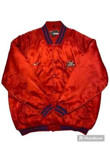 Veste snap vintage homme Nike Philadelphia 76ers NBA SIXERS satin taille 4XL rouge - Photo 1/15