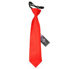 Czerwony chłopięcy elastyczny krawat satynowy jednolity zwykły ślub wstępnie związany 2-7 lat od DQT
