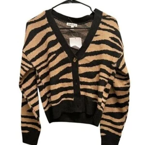 Juniors Derek Heart Jacquard Button Front Crop Cardigan size S - Picture 1 of 6