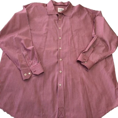 626 Blue Surplus Mens XXL Polo Shirt Button Down Long Sleeve 2XL Red Striped Vtg - Image 1 of 4