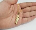 Clearance 10K Yellow Gold Saint Jude St Religious Charm Pendant Fieger Chain Set