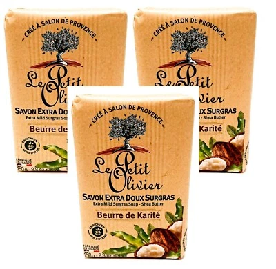Seife Shea Butter Le Petit Olivier 3x250g Beurre de Karité Olivenöl Stück Seife - Bild 1 von 4