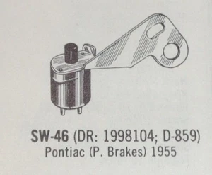 Stop Brake Light Switch; SORENSEN  SW-46; Fits 1955 Pontiac WITH POWER BRAKES - Picture 1 of 3