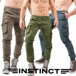 Pantaloni Uomo Tasche Laterali Estivi Multi-tasche Militari Tasconi Slim Fit 575 - Foto 1 di 20