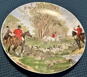 AK Kaiser Porzellan Fuchsjagd Reiter Hundeteller Dekowand Deutschland Vintage - Bild 1 von 6