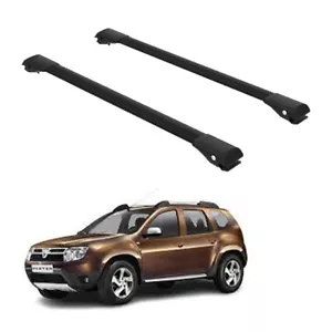 Roof Rack Cross Bars Set to fit Dacia Duster I 2013-2017 Black set - Picture 1 of 20