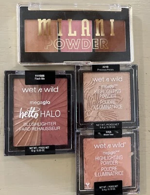 Highlighter Pressed Powder Wet n Wild MegaGlo Hello Halo Blushlighter~Mixed Lot - Image 1 of 4