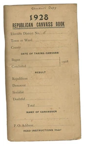 1928 Republican Canvass Book-Election District No. 6-Queens New York-NYC - Picture 1 of 8