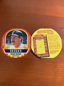 1990 MSA Tetley Tea Disc Panel Wade Boggs Boston Red Sox - Picture 1 of 2