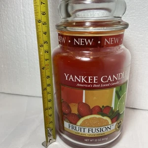 Yankee Candle Retirado "FRUIT FUSION" Fruta ~ Grande 22 oz. ETIQUETA BLANCA ~ RARO ~ NUEVO - Imagen 1 de 6