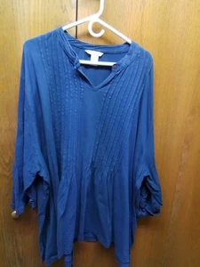 NEU Silhouette Top Damen 4X blau Rüschen bequem weich Langarm - Bild 1 von 2