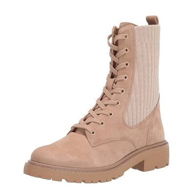 Sam Edelman Womens 7.5 M Sesame Tan Sweater Lace Up Combat Boots NIB JB9 - Image 1 of 4