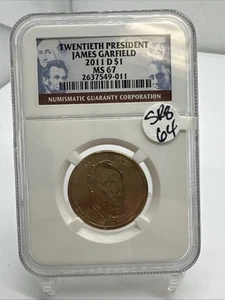 2011 D James Garfield PRESIDENTIAL DOLLAR NGC MS67 POS A SR8-64 - Picture 1 of 4