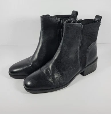 Kenneth Cole Reaction Salt Leather Women's Black Booties - Image 1 of 4