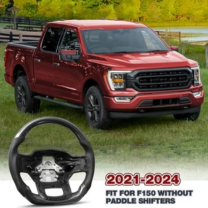 Carbon Fiber Flat Sport Steering Wheel for Ford F-150 2021-2024 - Picture 1 of 8