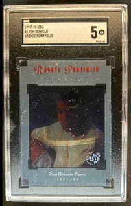 1997-98 Upper Deck UD3 Tim Duncan Rookie Portfolio Rookie RC #R1 Spurs SGC 5 - Picture 1 of 2