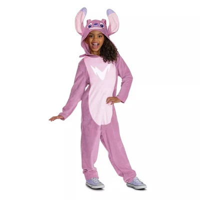 Disney Lilo & Stitch Angel Costume One Piece 4 6 7 8 10 12 Halloween Pink Girls - Image 1 of 4