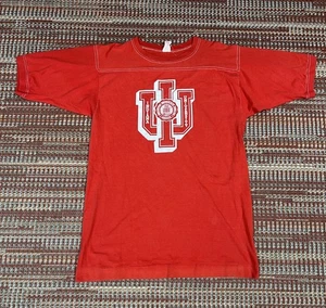 Camicia vintage anni 70 80 IU Indiana Hoosiers College University USA etichettata grande - Foto 1 di 13
