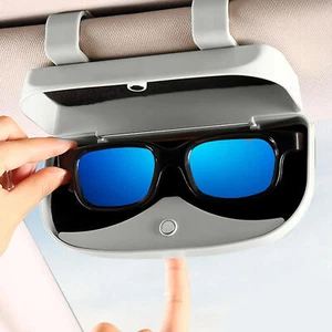 Universal Car Sunglasses Case Storage Sunglasses Case Sun Visor Organizer Holder - Picture 1 of 15