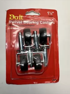 Paquete de 4 ruedas de rodamiento giratorio Doit Best 1 1/4" - Imagen 1 de 4