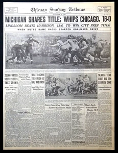 1930 Chicago Sports Section - Wolverines Share Big 10 Title, Notre Dame - Picture 1 of 5
