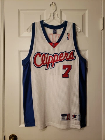 Lamar Odom 7 LA Clippers Champion Home White Jersey Large 44 NBA Stitched Cover