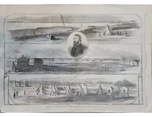 General Pope, New Madrid Point Pleasant 1862 Harpers Weekly Civil War Wood Block - Bild 1 von 3