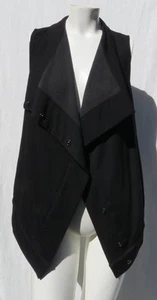 HEATHER by BORDEAUX Black Soft Stretch Sweatshirt Slouchy Vest Jacket Top size M - Picture 1 of 7