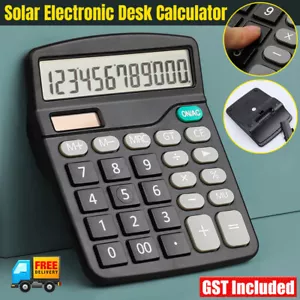 12 Digits Electronic Calculator Solar Calculator Dual Power Desktop Calculators - Picture 1 of 16
