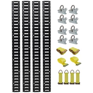 Kit de rieles de amarre de vías eléctricas de 18 piezas, camiones, furgonetas, garajes, sistema de amarre de remolque - Imagen 1 de 16