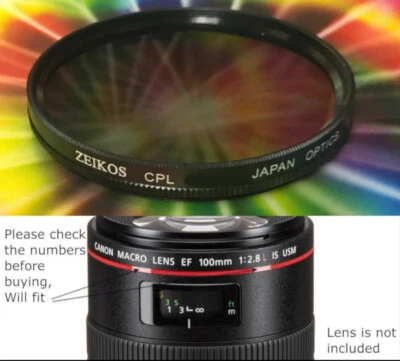 🚩 CPL CIRCULAR POLARIZER FILTER for Canon Macro Lens EF 100mm F/2.8L IS USM - Image 1 of 4