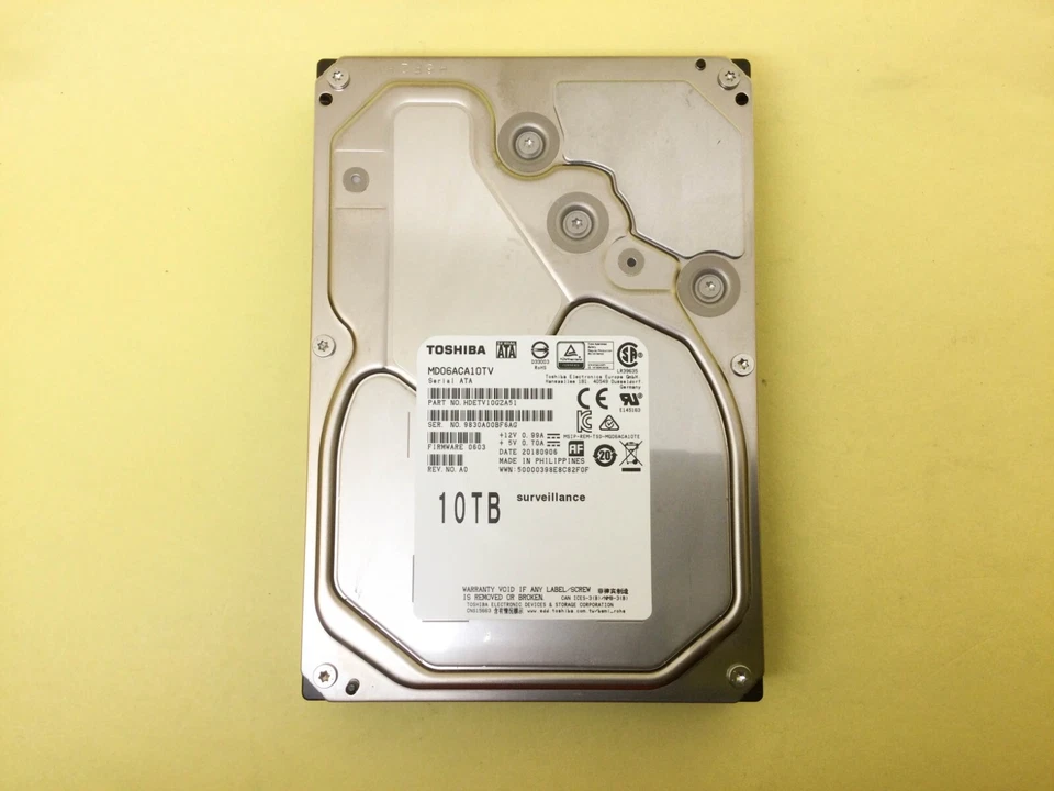 Toshiba MD06 10TB 7.2K RPM SATA 6Gb/s 3.5in Surveillance HDD MD06ACA10TV - Image 1 of 1