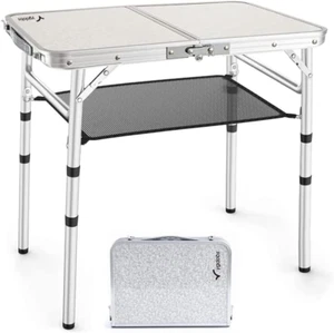 Mesa de Camping Plegable con Altura Ajustable Ligera Portatil para Picnic Playa - Picture 1 of 8