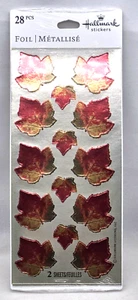 Rare Vintage Hallmark Foil Metallic Stickers MAPLE LEAVES Autumn Fall Season NEW - Picture 1 of 5